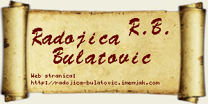 Radojica Bulatović vizit kartica